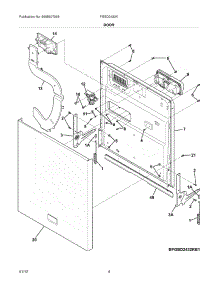 05 - Door parts for Frigidaire Dishwasher FGBD2432KW1A / from AppliancePartsPros.com