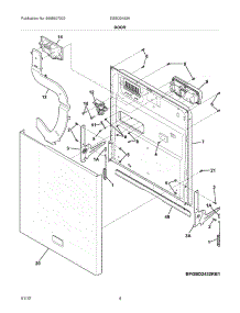 05 - Door parts for Frigidaire Dishwasher DGBD2432KW1A / from AppliancePartsPros.com