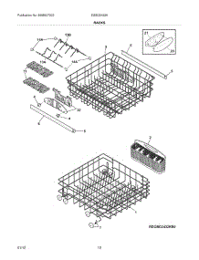 13 - Racks parts for Frigidaire Dishwasher DGBD2432KF1A / from AppliancePartsPros.com