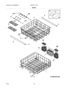 13 - Racks parts for Frigidaire Dishwasher LGBD2431LF0B / from AppliancePartsPros.com