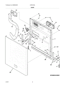 05 - Door parts for Frigidaire Dishwasher LGBD2432LQ0B / from AppliancePartsPros.com
