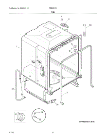 07 - Tub parts for Frigidaire Dishwasher FDB520RHC1A / from AppliancePartsPros.com