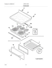 07 - Top / Drawer parts for Frigidaire Range LEEF3021MSB / from AppliancePartsPros.com