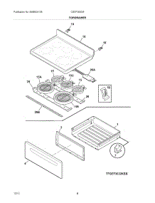 07 - Top / Drawer parts for Frigidaire Range CGEF3032MWB / from AppliancePartsPros.com