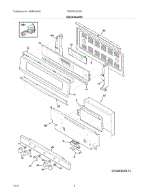 03 - Backguard parts for Frigidaire Range FGGF304DLF3 / from AppliancePartsPros.com