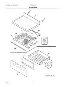 07 - Top / Drawer parts for Frigidaire Range CFEF3020LWF / from AppliancePartsPros.com