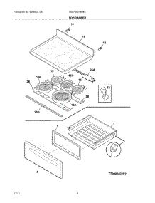 07 - Top / Drawer parts for Frigidaire Range LEEF3021MWB / from AppliancePartsPros.com