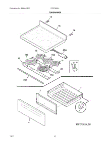 07 - Top / Drawer parts for Frigidaire Range FFEF3020LBF / from AppliancePartsPros.com