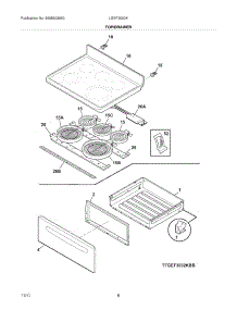 07 - Top / Drawer parts for Frigidaire Range LGEF3033KWF / from AppliancePartsPros.com