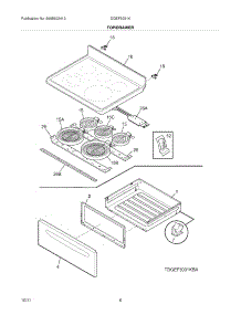 07 - Top / Drawer parts for Frigidaire Range DGEF3031KWE / from AppliancePartsPros.com