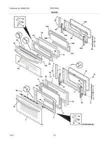 11 - Doors parts for Frigidaire Range FGGF304DLB2 / from AppliancePartsPros.com