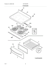 07 - Top / Drawer parts for Frigidaire Range CGEF3055MFB / from AppliancePartsPros.com