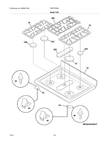 09 - Main Top parts for Frigidaire Range FGGF304DLW2 / from AppliancePartsPros.com