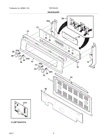 03 - Backguard parts for Frigidaire Range FGEF304DKBC / from AppliancePartsPros.com