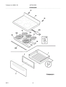 07 - Top / Drawer parts for Frigidaire Range LEEF3021MWA / from AppliancePartsPros.com