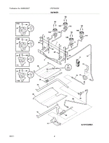05 - Burner parts for Frigidaire Range LFGF3020MBA / from AppliancePartsPros.com