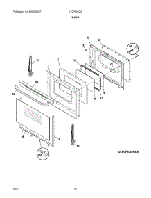 11 - Door parts for Frigidaire Range LFGF3020MWA / from AppliancePartsPros.com