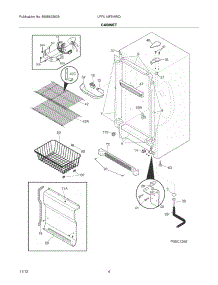 05 - Cabinet parts for Frigidaire Freezer LFFU14F5HWQ / from AppliancePartsPros.com