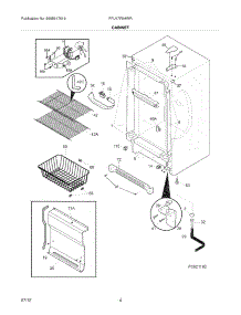 05 - Cabinet parts for Frigidaire Freezer FFU17F5HWR / from AppliancePartsPros.com