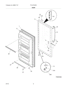 03 - Door parts for Frigidaire Freezer FFU21F5HWV / from AppliancePartsPros.com