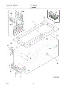05 - Cabinet parts for Frigidaire Freezer FFCH13M2MW0 / from AppliancePartsPros.com