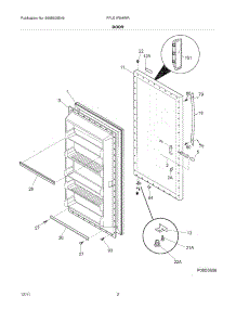 03 - Door parts for Frigidaire Freezer FFU21F5HWR / from AppliancePartsPros.com
