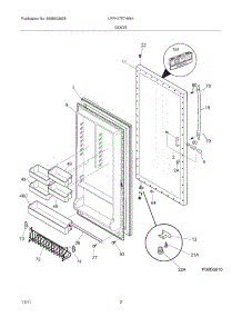 03 - Door parts for Frigidaire Freezer LFFH17F7HWH / from AppliancePartsPros.com