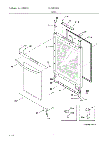 03 - Door parts for Electrolux Wine Cooler E24WC75HSS0 / from AppliancePartsPros.com