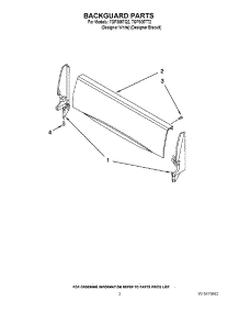 02 - Backguard Parts parts for Estate Range TGP305TQ2 / from AppliancePartsPros.com