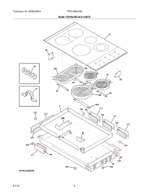 05 - Main Top / Surface Units parts for Frigidaire Cooktop FPEC3685KSB / from AppliancePartsPros.com