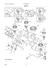 05 - Burners parts for Frigidaire Cooktop FPGC3087MSA / from AppliancePartsPros.com