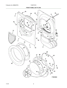 05 - Front Panel / Lint Filter parts for Frigidaire Dryer FASE7073NW2 / from AppliancePartsPros.com