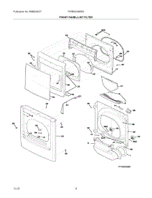 05 - Front Panel / Lint Filter parts for Frigidaire Dryer FARE4044MW0 / from AppliancePartsPros.com