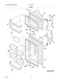 03 - Doors parts for Frigidaire Refrigerator CFHT1843LS7 / from AppliancePartsPros.com