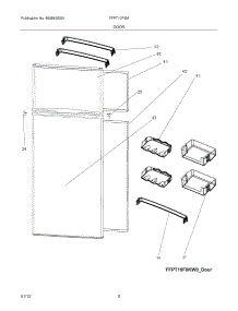03 - Door parts for Frigidaire Refrigerator FFPT10F3MB0 / from AppliancePartsPros.com