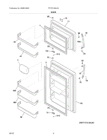 03 - Doors parts for Frigidaire Refrigerator FFHT2126LK6 / from AppliancePartsPros.com