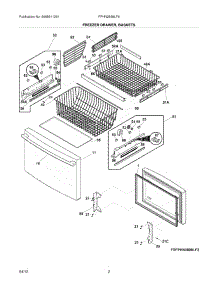 03 - Freezer Drawer - Basket parts for Frigidaire Refrigerator FPHN2899LF6 / from AppliancePartsPros.com