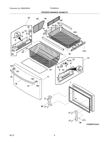 03 - Freezer Drawer, Baskets parts for Frigidaire Refrigerator FGHB2844LPD / from AppliancePartsPros.com