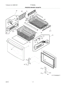 03 - Freezer Drawer / Baskets parts for Frigidaire Refrigerator FPHB2899LFA / from AppliancePartsPros.com