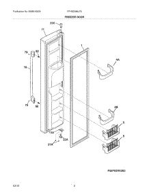 03 - Freezer Door parts for Frigidaire Refrigerator FPHS2386LF5 / from AppliancePartsPros.com