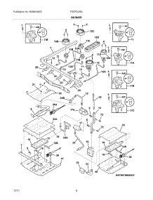 05 - Burner parts for Frigidaire Range FGGF304DLB3 / from AppliancePartsPros.com