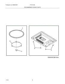 03 - Recommended Spare Parts parts for Frigidaire Microwave CFCE1439LW / from AppliancePartsPros.com