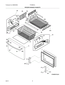 03 - Freezer Drawer, Baskets parts for Frigidaire Refrigerator FGHB2844LPC / from AppliancePartsPros.com