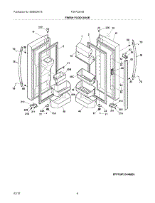 05 - Fresh Food Door parts for Frigidaire Refrigerator FGHF2344MF4 / from AppliancePartsPros.com