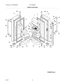 05 - Fresh Food Door parts for Frigidaire Refrigerator FPHF2399MF4 / from AppliancePartsPros.com