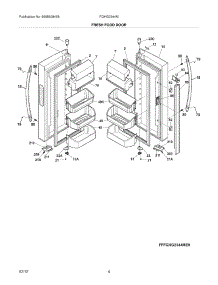 05 - Fresh Food Door parts for Frigidaire Refrigerator FGHG2344ME4 / from AppliancePartsPros.com