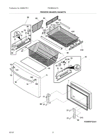 03 - Freezer Drawer / Baskets parts for Frigidaire Refrigerator FGHB2844LFA / from AppliancePartsPros.com