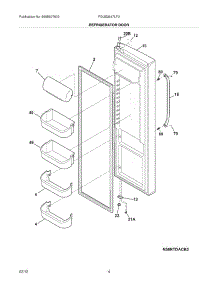 05 - Refrigerator Door parts for Frigidaire Refrigerator FGUS2647LF3 / from AppliancePartsPros.com
