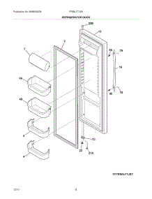 05 - Refrigerator Door parts for Frigidaire Refrigerator FRS6LF7JS8 / from AppliancePartsPros.com