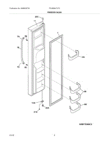03 - Freezer Door parts for Frigidaire Refrigerator FGUS2647LF2 / from AppliancePartsPros.com